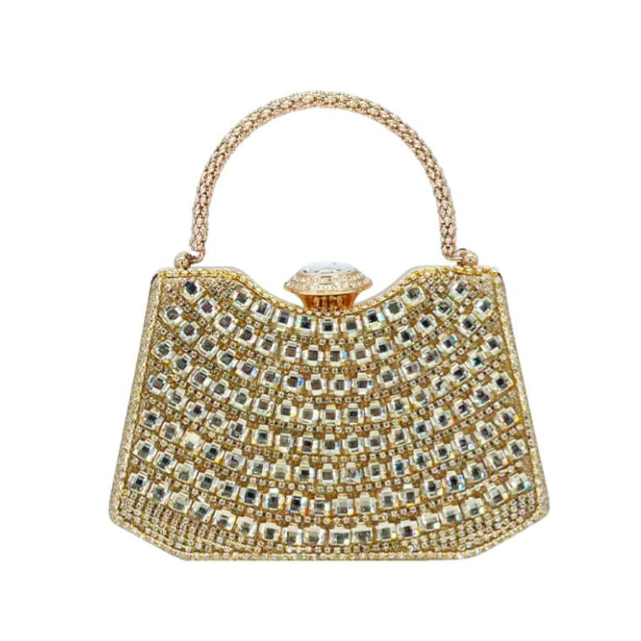 Shimmering Gold Stone Evening Bag