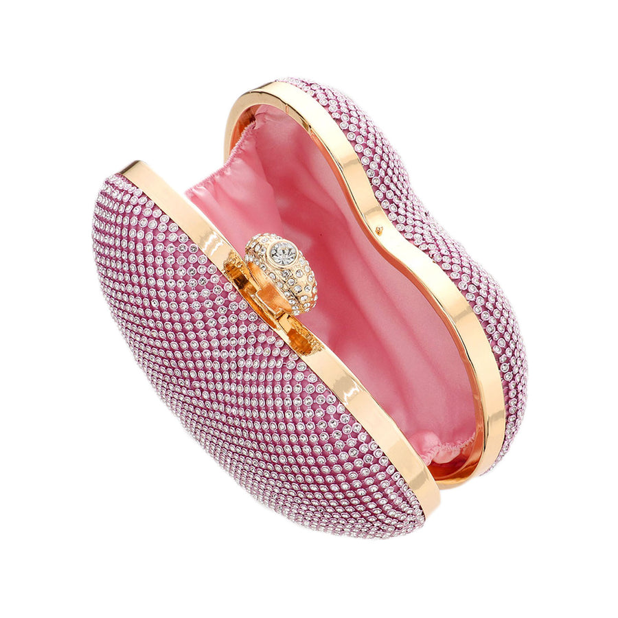Pink Heart Shaped Rhinestone Minaudiere Clutch Bag (Copy)
