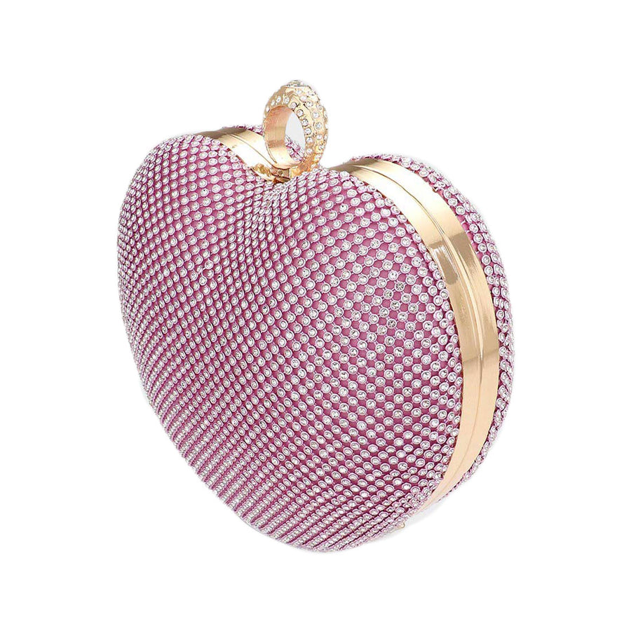 Pink Heart Shaped Rhinestone Minaudiere Clutch Bag (Copy)