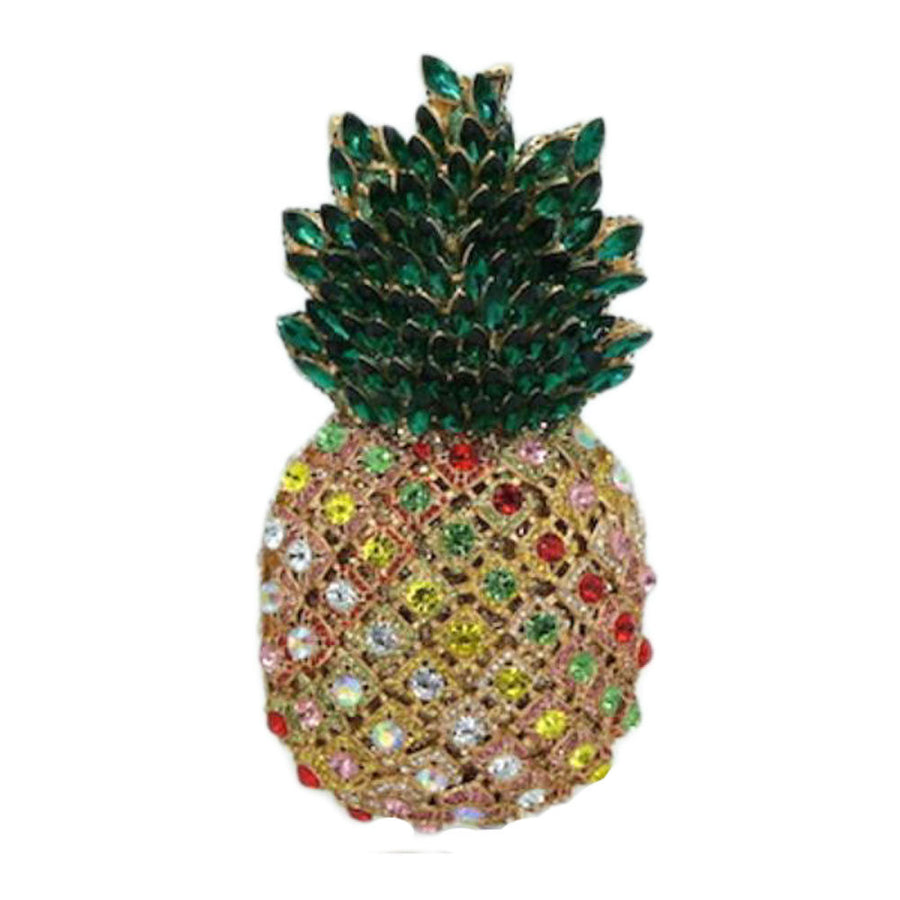 Luxe Rhinestone Pineapple Evening Clutch Case Bag