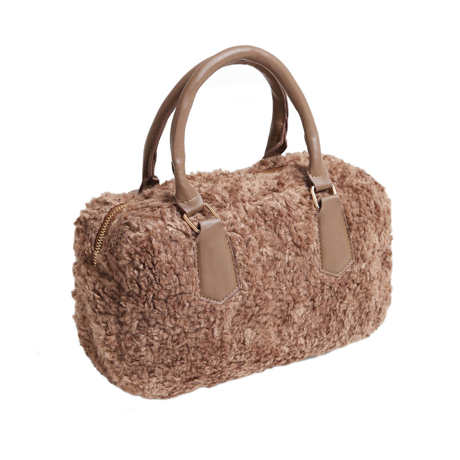 Stylish Brown Sherpa Tote Bag