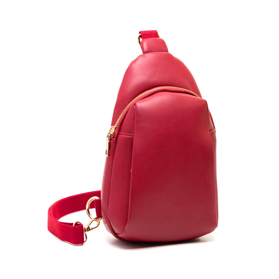 Fuchsia Faux Leather Sling Bag