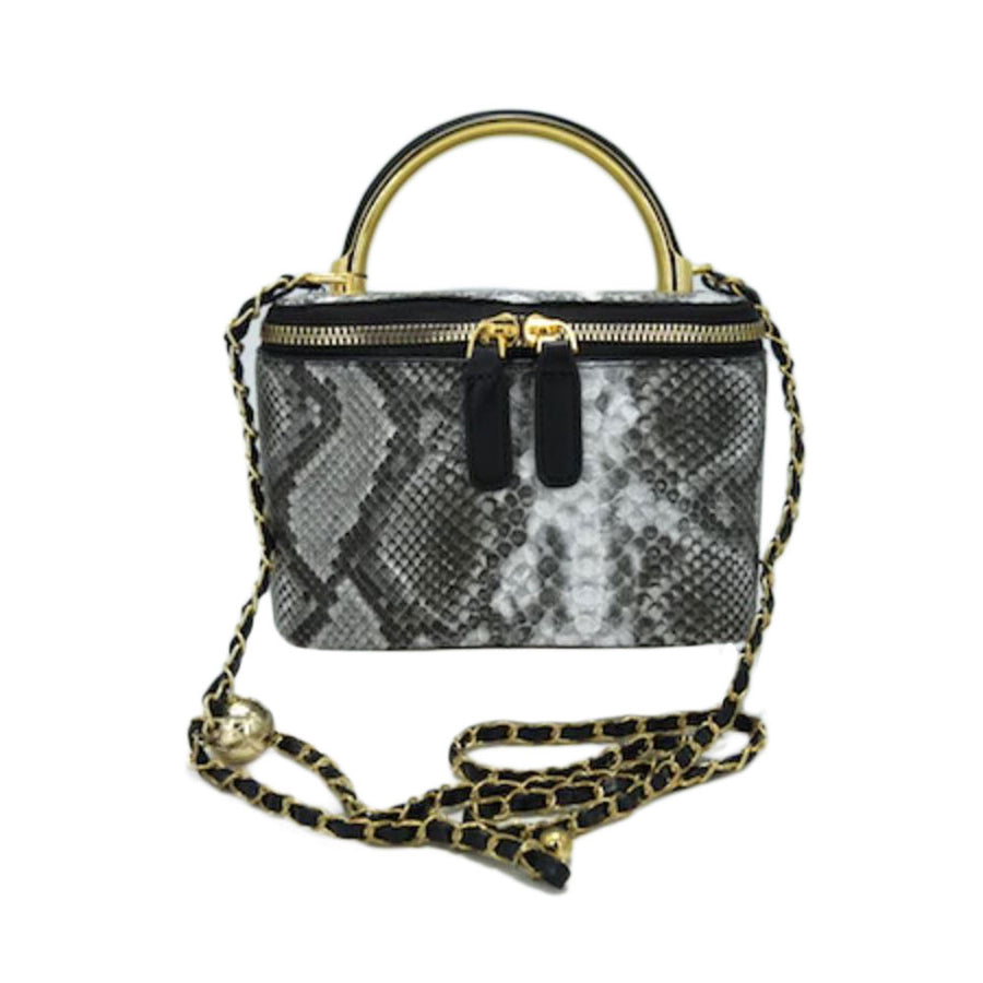 Khaki Snake Pattern Crossbody Bag