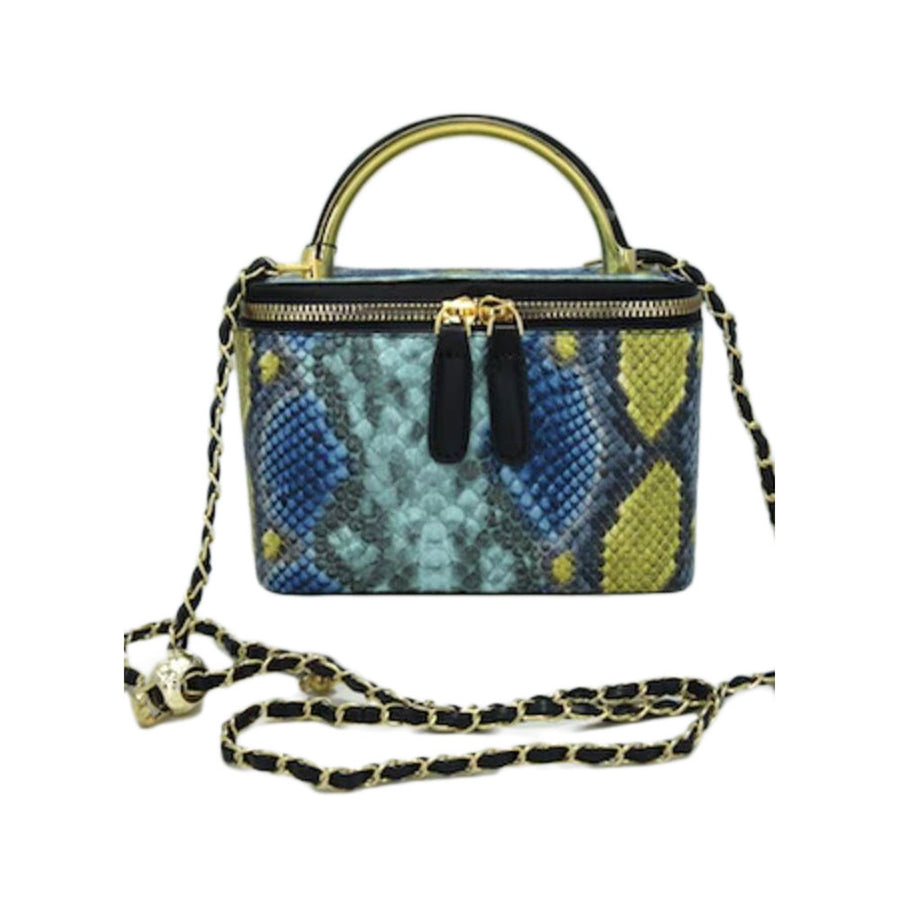 Khaki Snake Pattern Crossbody Bag