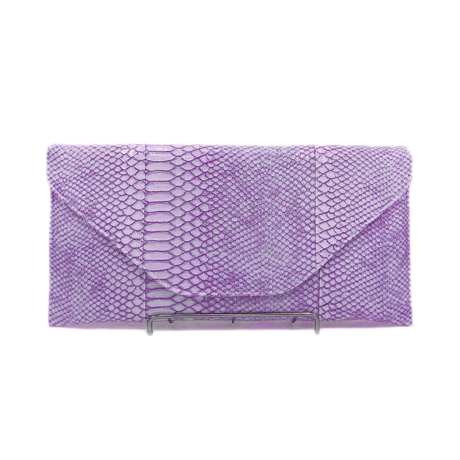 Gorgeous Pink Snake Skin Envelope Clutch Bag