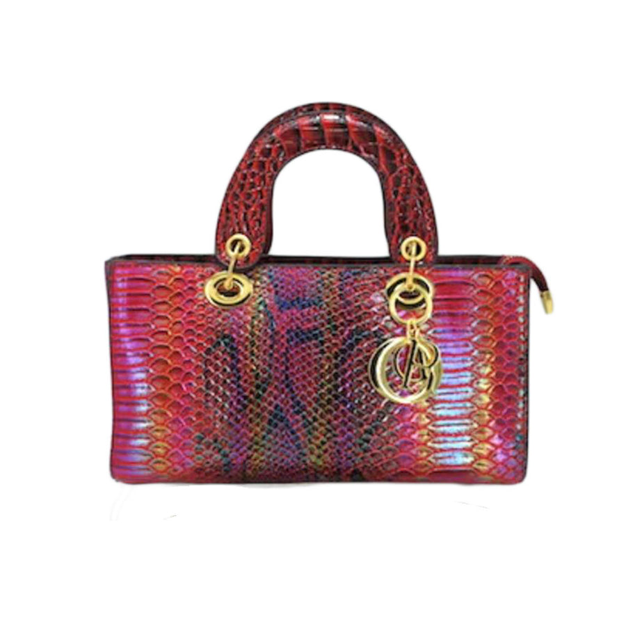 Red Snake Pattern Tote Bag
