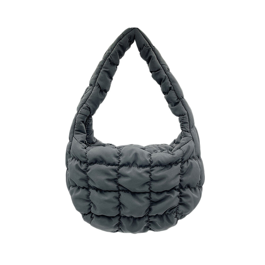 Chic Beige Quilted Puffer Shoulder Cloud Bag