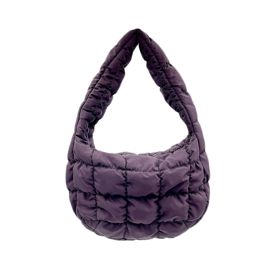 Chic Beige Quilted Puffer Shoulder Cloud Bag