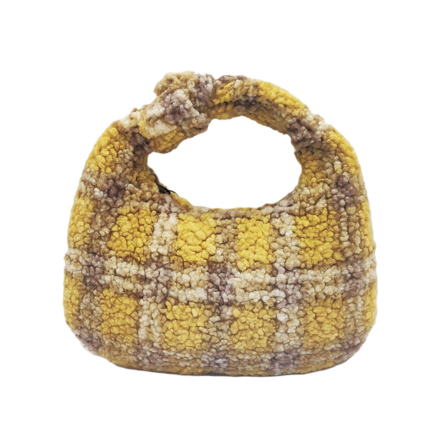 Soft Mustard Teddy Crescent Bag