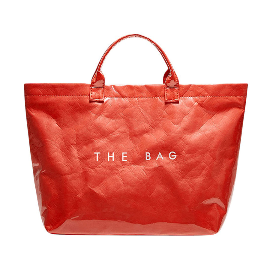 Oversized The Bag Message Red Transparent Paper Tote Bag