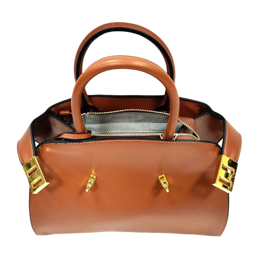 Brown Top Handle Bag