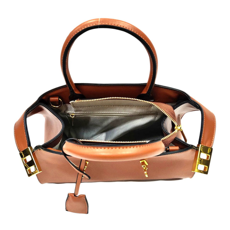 Brown Top Handle Bag