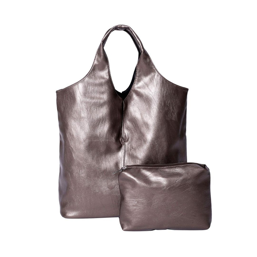 High Style Metallic Mustard 2 in 1 Tote Pouch Bags