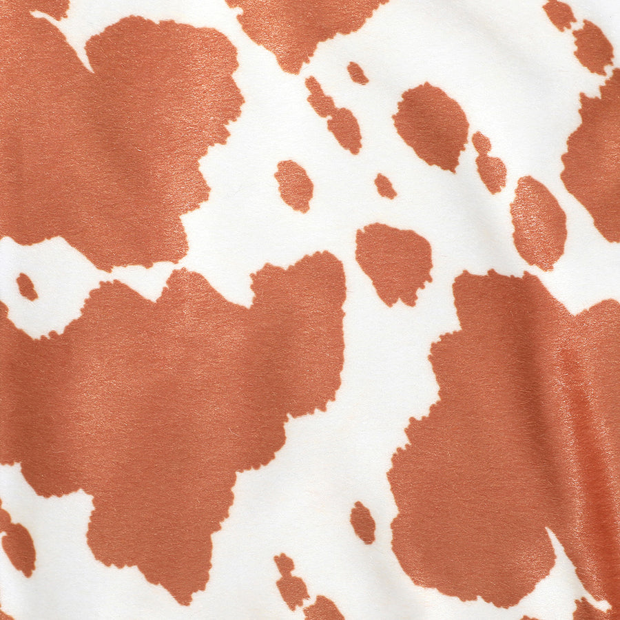 Beige Cow Pattern Shoulder Tote Bag