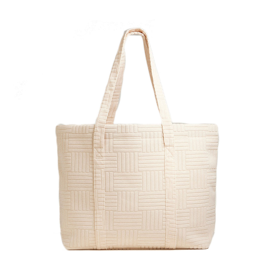 Dust Pink Grid Pattern Everyday Tote Bag