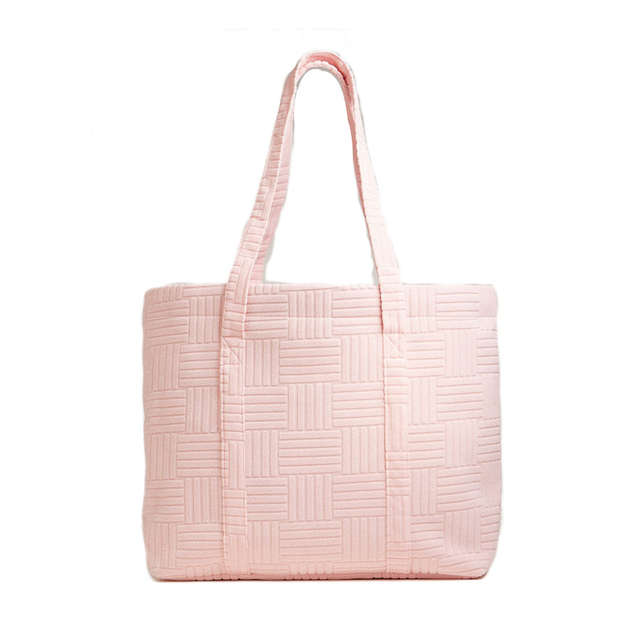 Dust Pink Grid Pattern Everyday Tote Bag