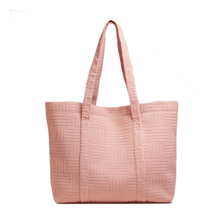 Dust Pink Grid Pattern Everyday Tote Bag
