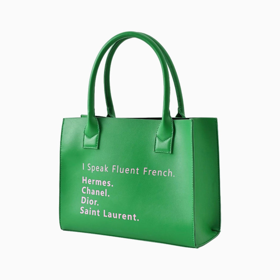 I Speak Fluent French Message Shoulder Tote Bag