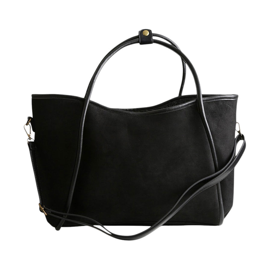 Oversized Taupe Suede Shoulder Tote Bag