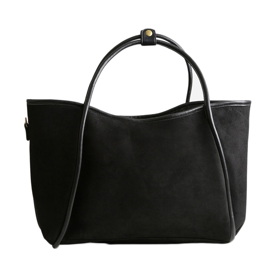 Oversized Taupe Suede Shoulder Tote Bag