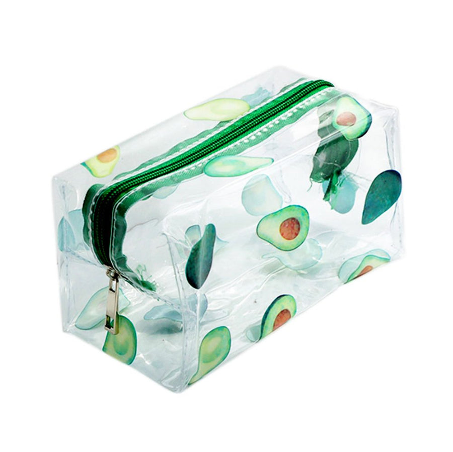 Clear Avocado Pattern Print Transparent Pouch Bag