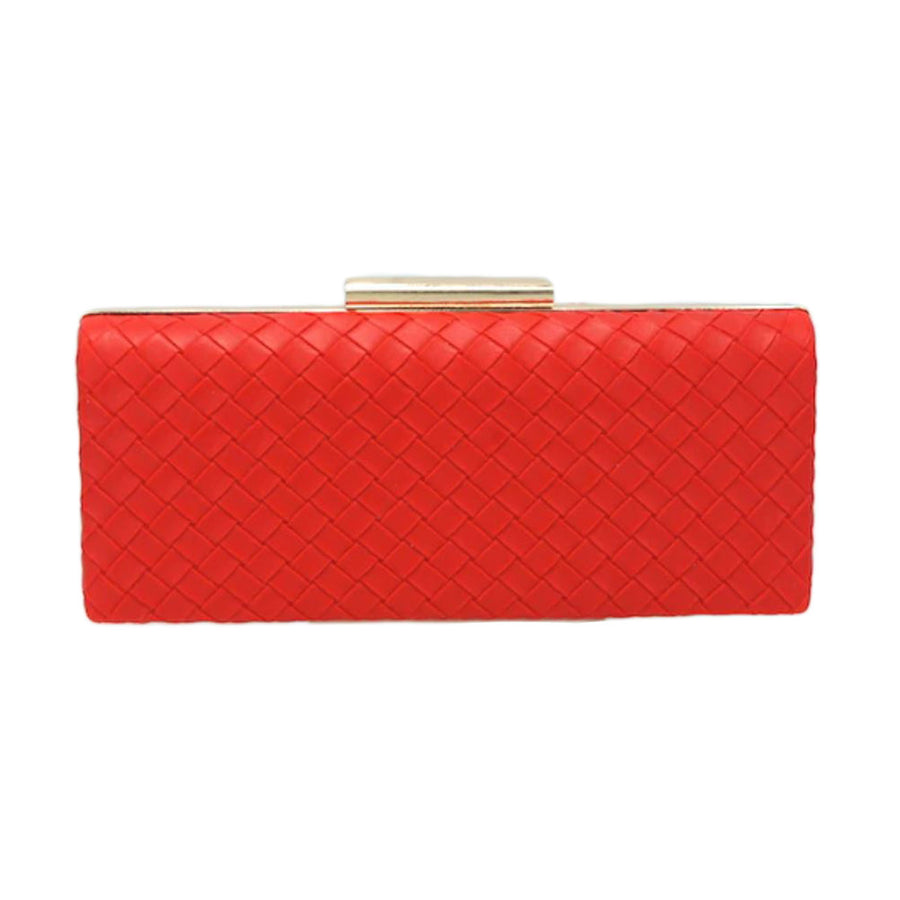 Blue Basket Weave Evening Clutch Bag