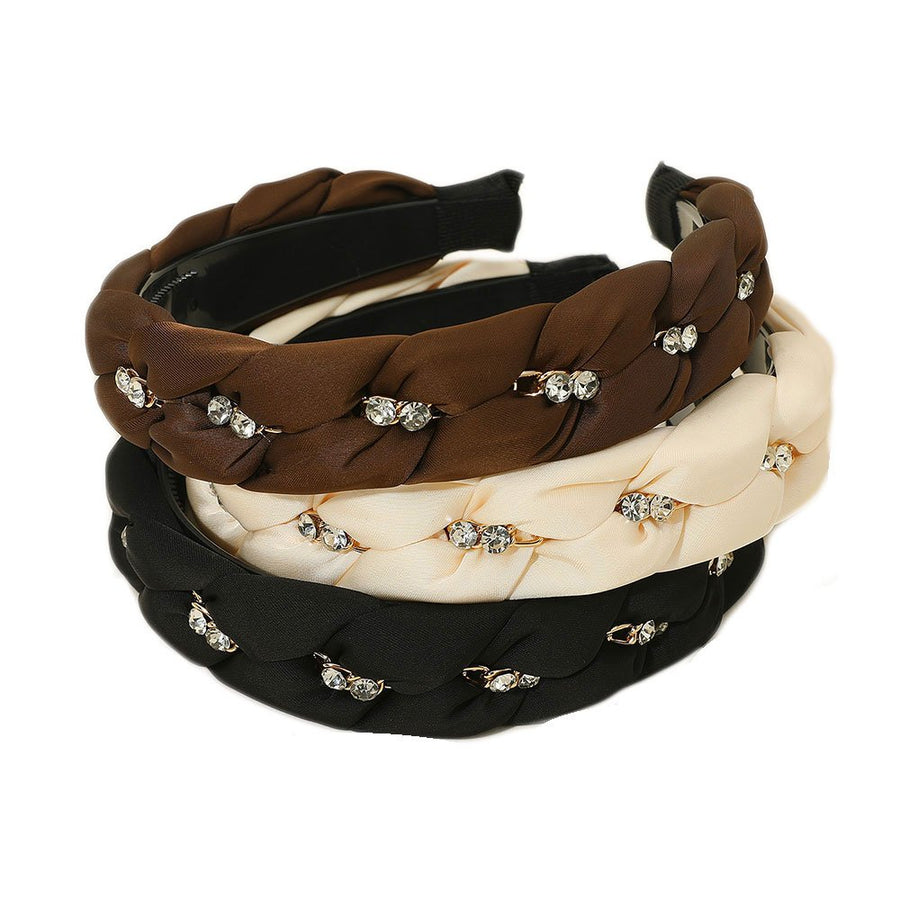 Brown Braided Stone Cluster Headband