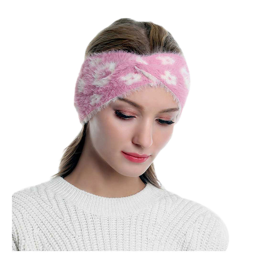 Pink Faux Fur Earmuff Headband