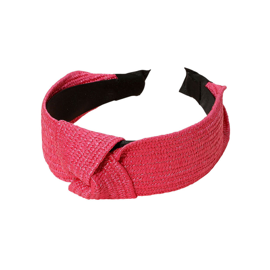 Fuchsia Straw Knot Burnout Headband
