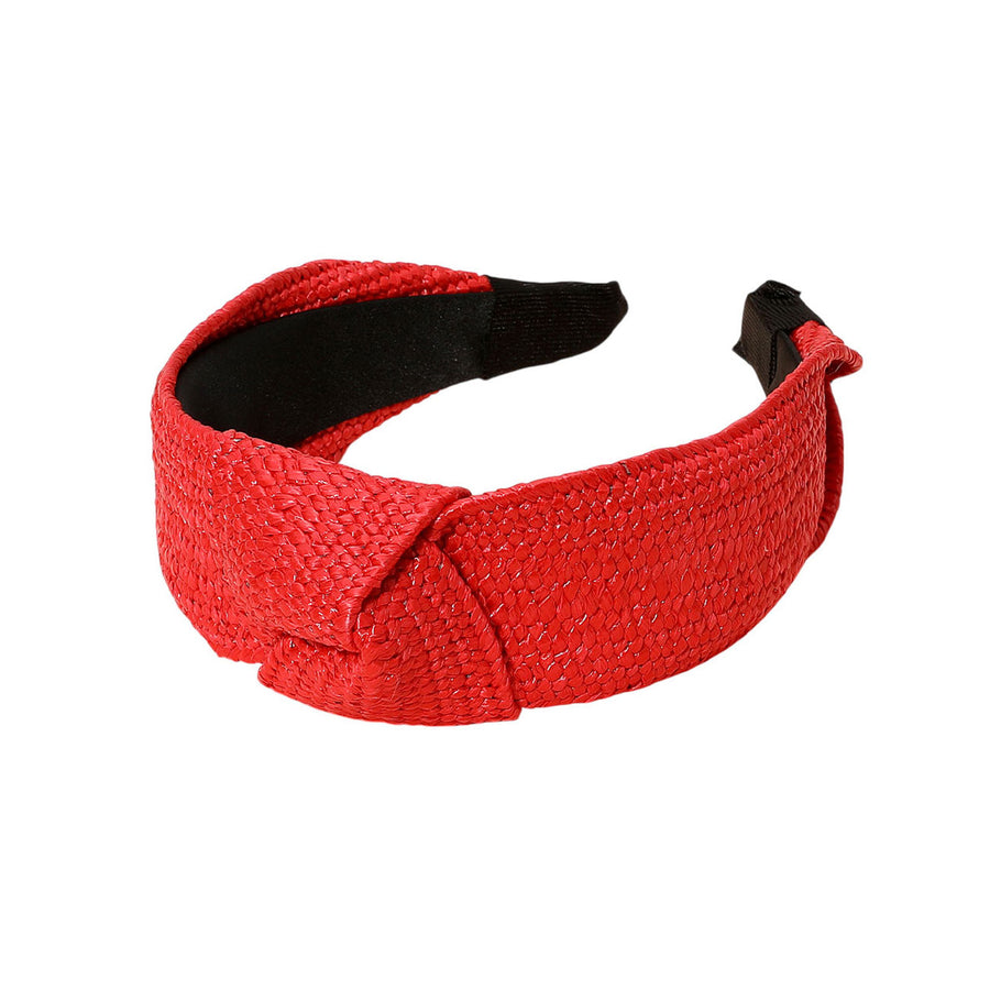 Fuchsia Straw Knot Burnout Headband