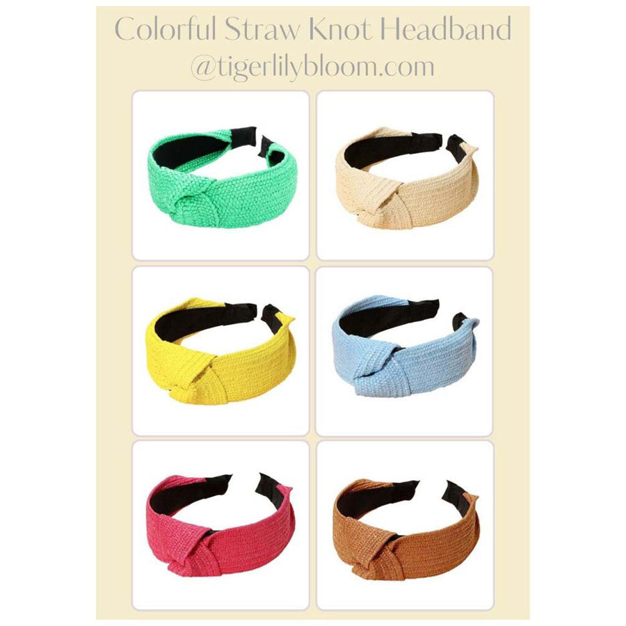 Fuchsia Straw Knot Burnout Headband