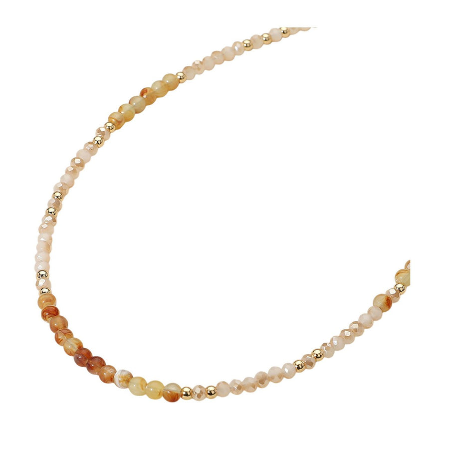 Coral Natural Stone Ball Faceted Beads Choker Necklace