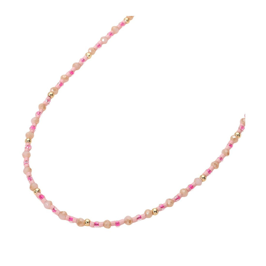 Coral Natural Stone Ball Faceted Beads Choker Necklace