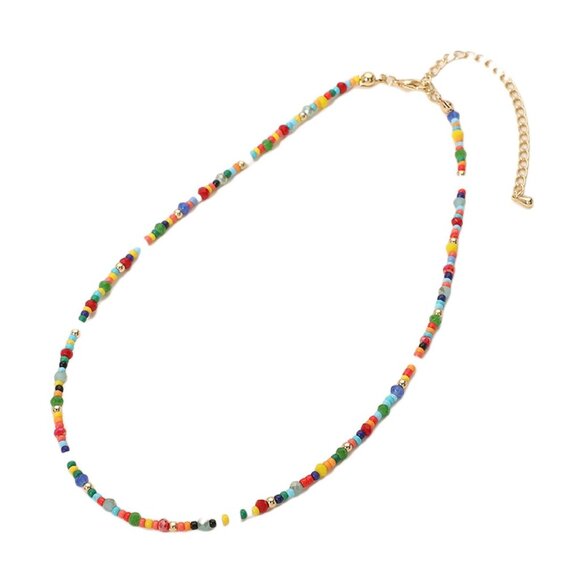 Vibrant Multi Color Faceted Beads Choker Necklace