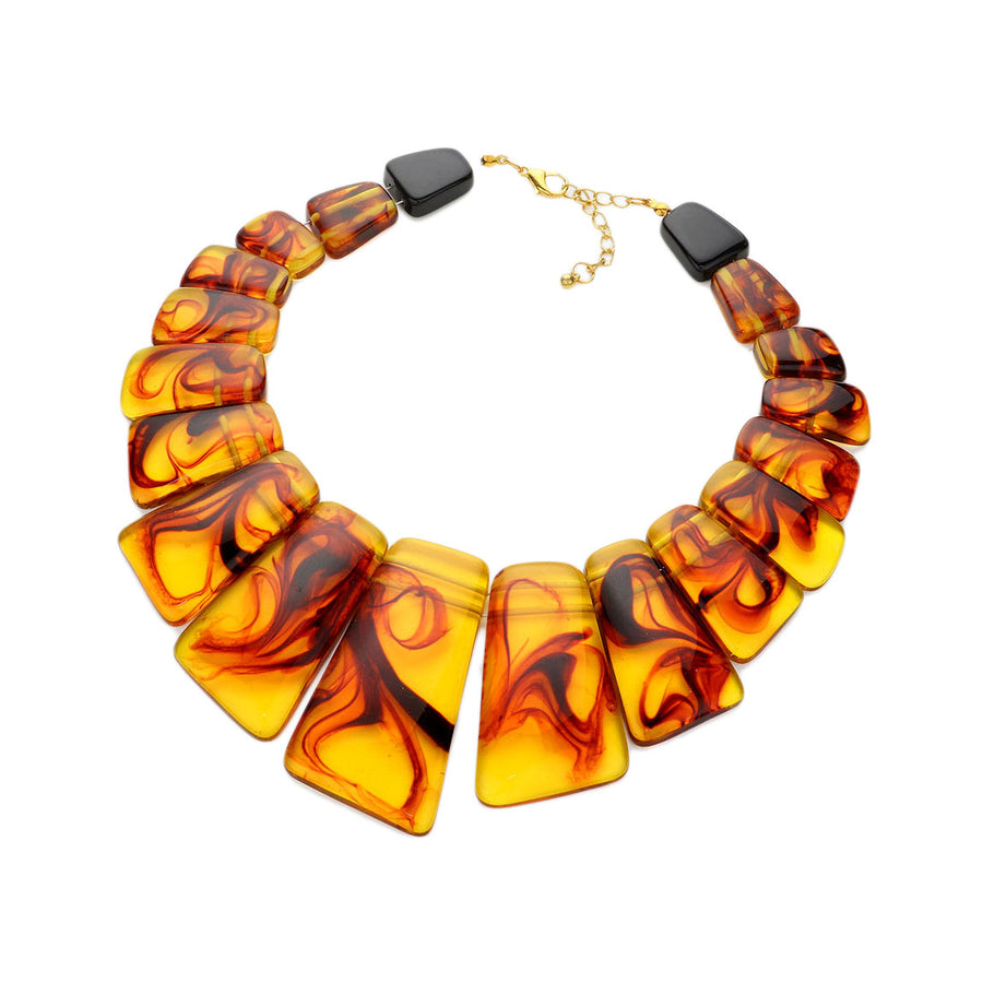 Bold Abstract Resin Bib Statement Necklace