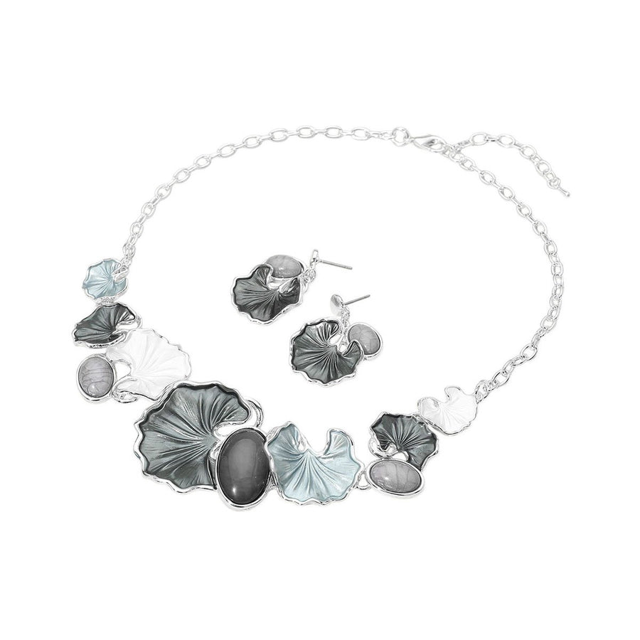 Green Gingko Leaves Vine Statement Necklace