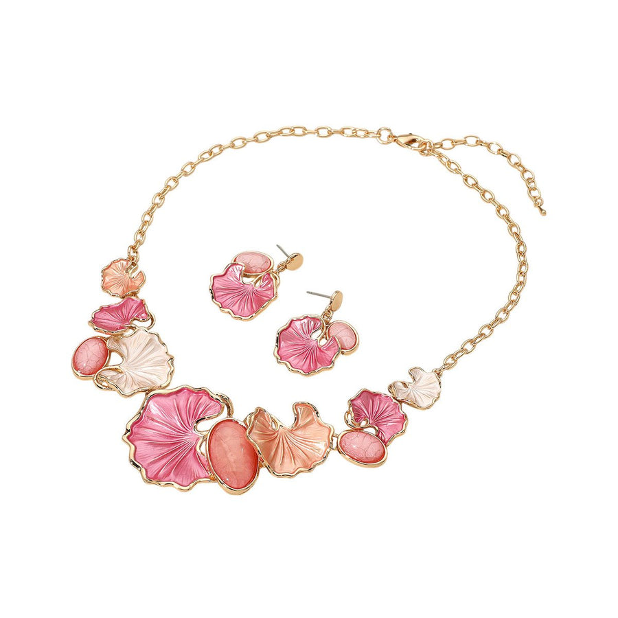 Green Gingko Leaves Vine Statement Necklace