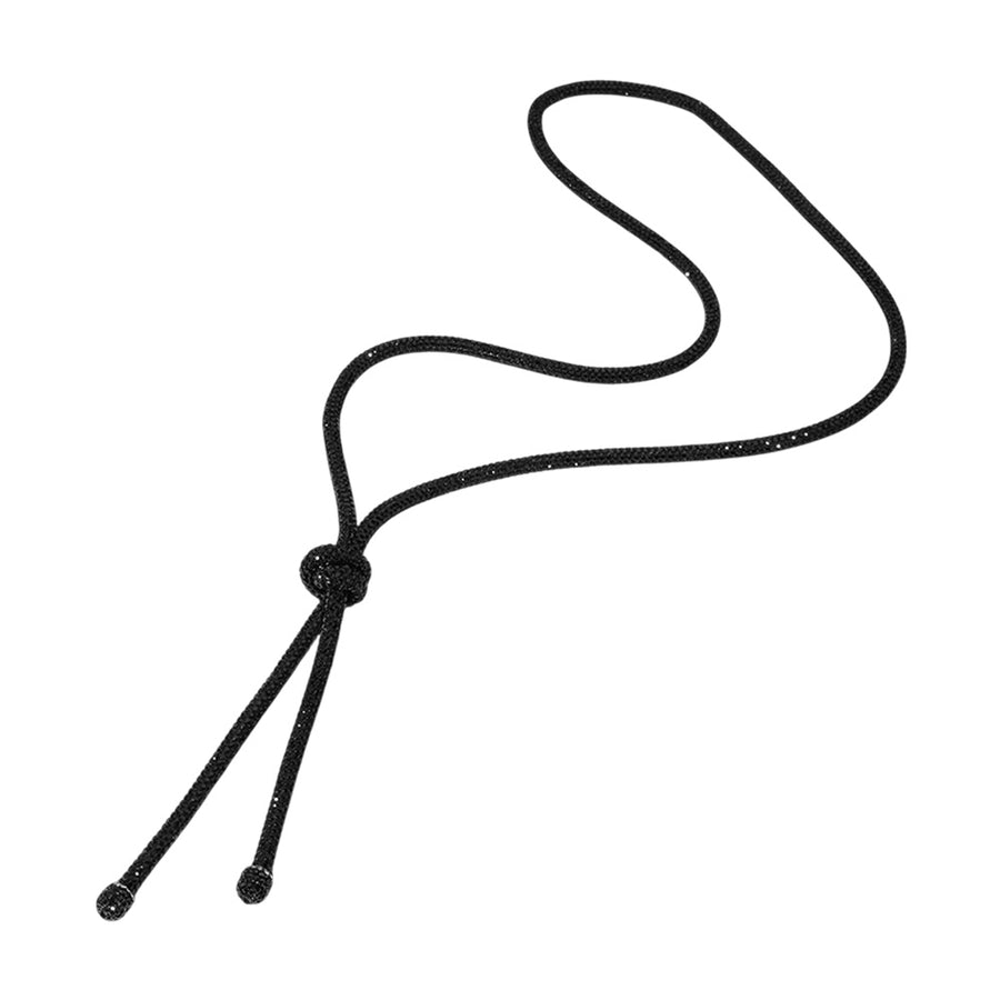 Bling Hematite Studded Knot Pointed Long Necklace