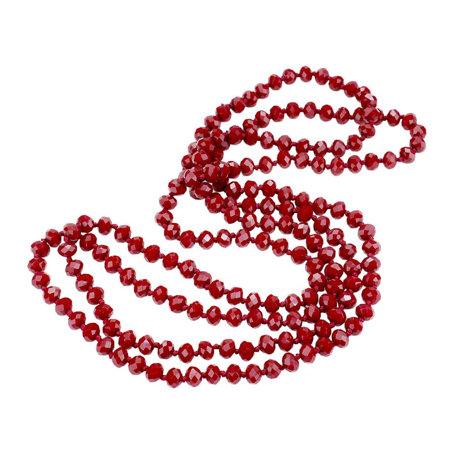 Aqua Faceted Beaded Wrap Around Long Necklace