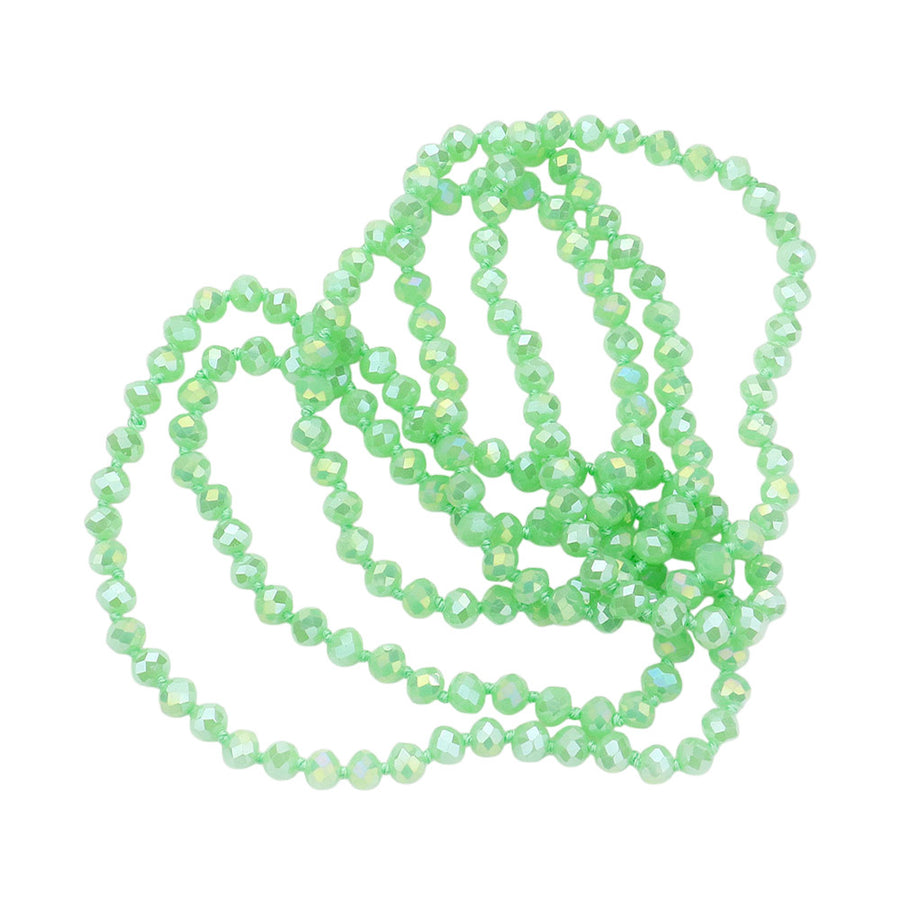 Aqua Faceted Beaded Wrap Around Long Necklace