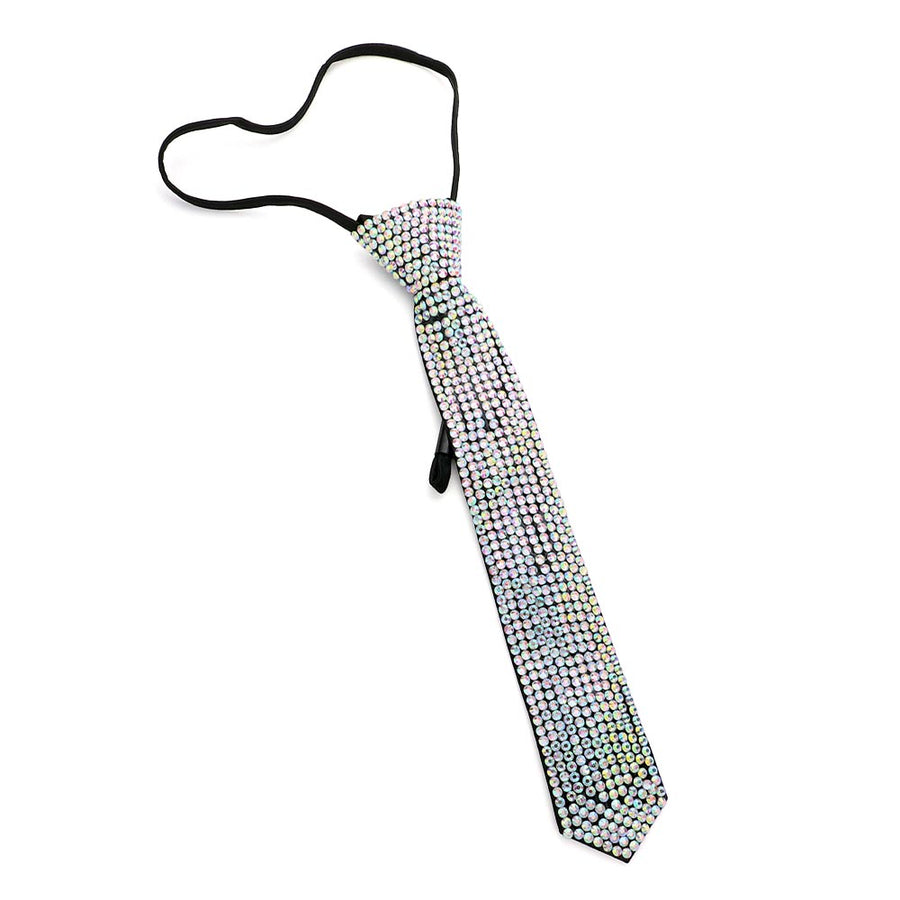 Dazzling Pink Bling Rhinestone Necktie Necklace