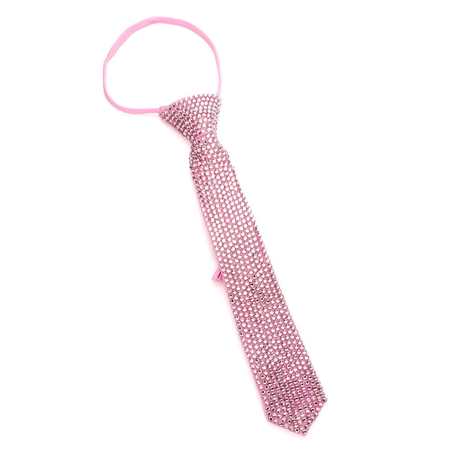 Dazzling Pink Bling Rhinestone Necktie Necklace