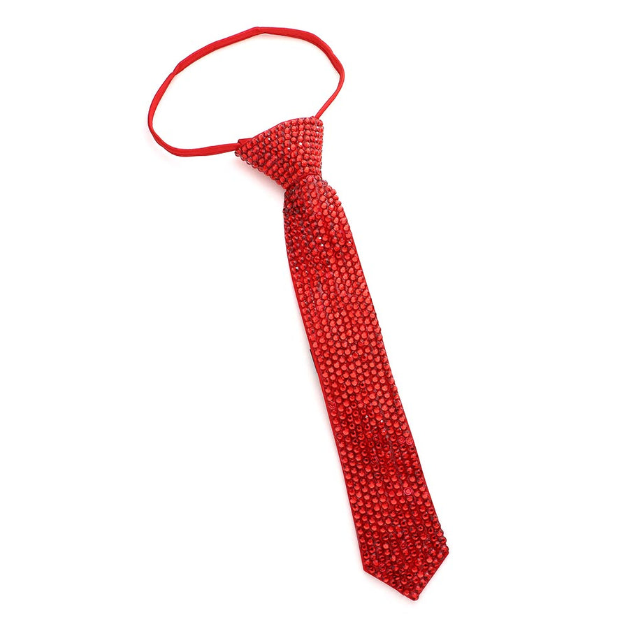 Dazzling Pink Bling Rhinestone Necktie Necklace