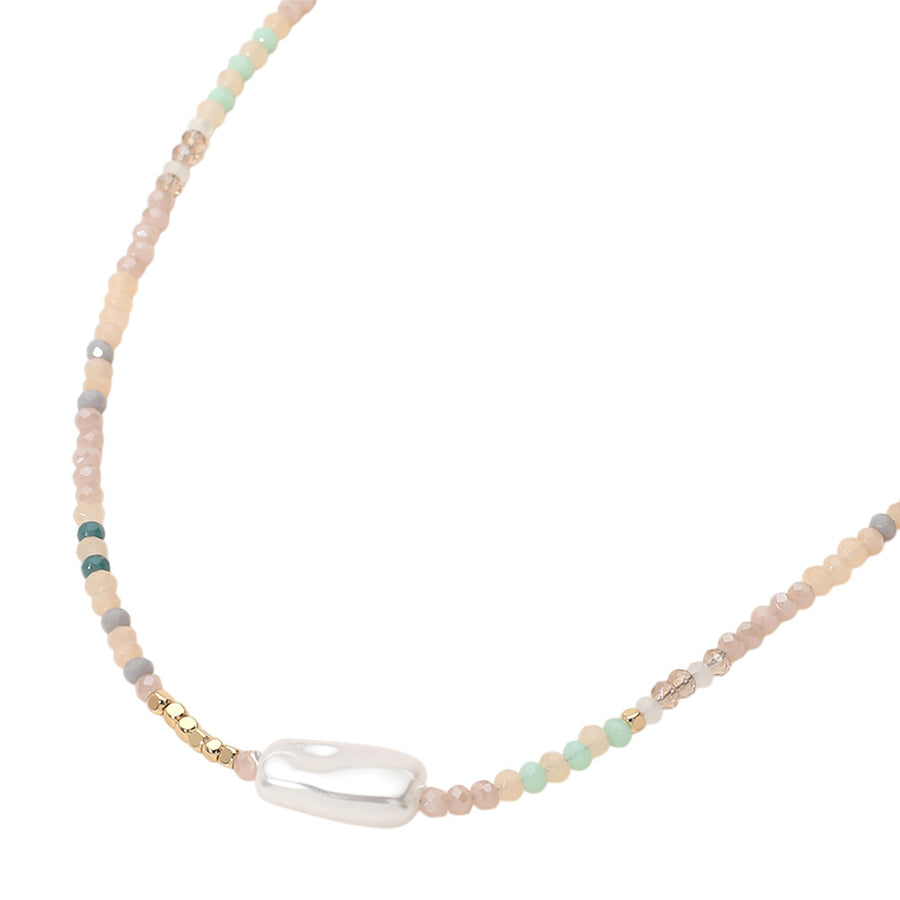 Turquoise Pearl Beaded Choker Necklace