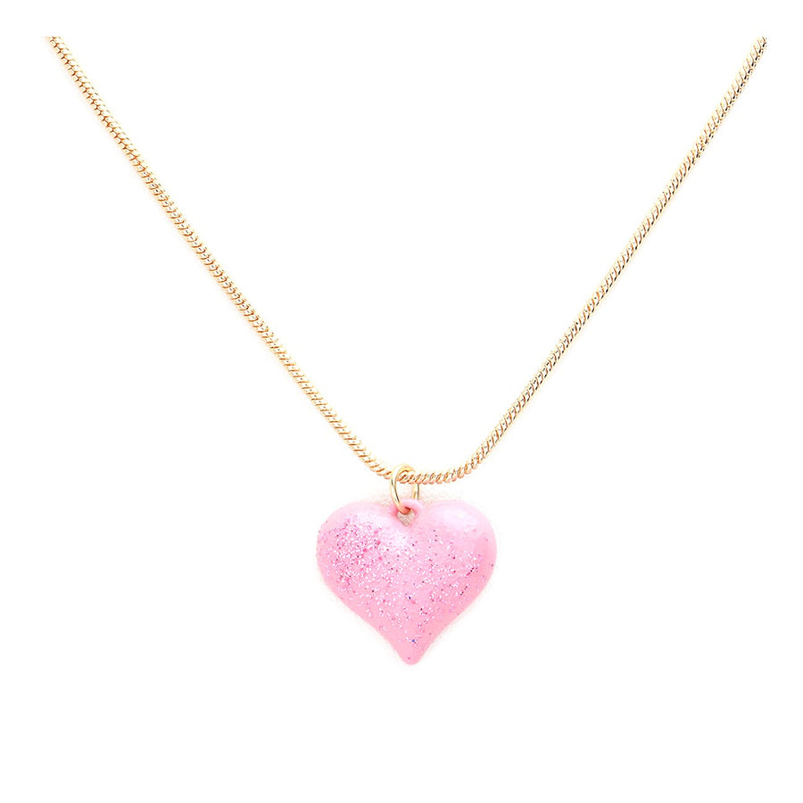 Lovely Pink Heart Pendant Necklace Set