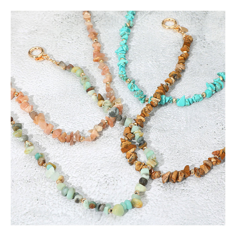 Turquoise Semi Precious Natural Stone Beaded Necklace