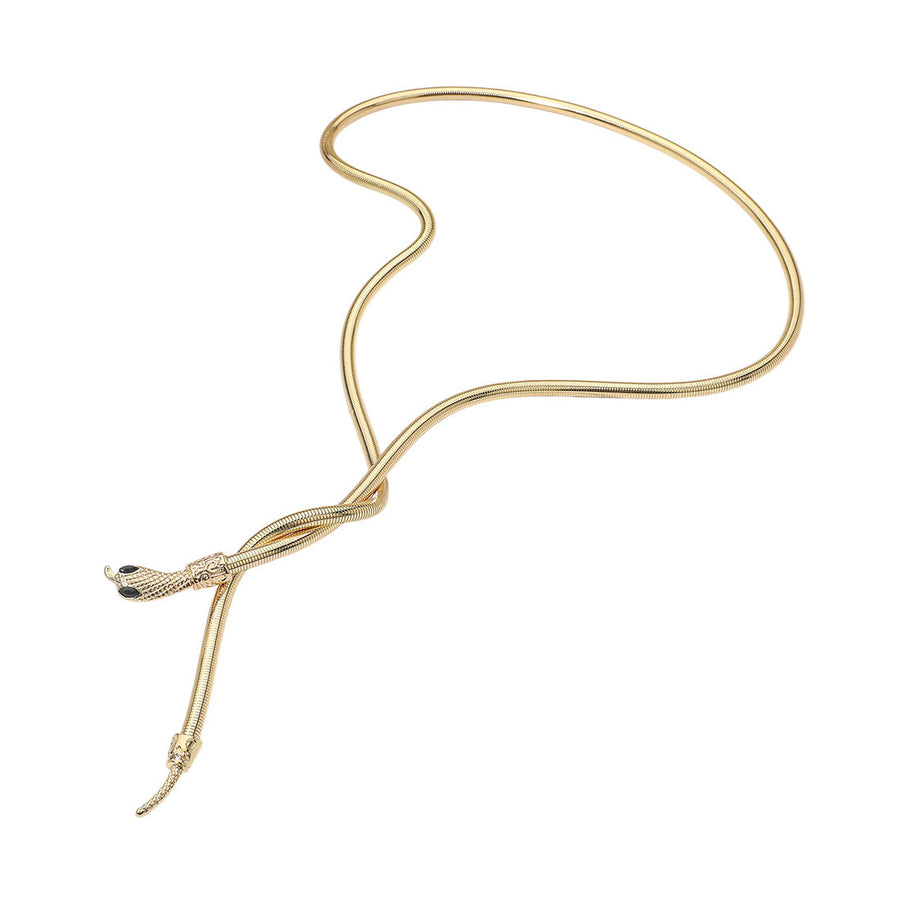 Gold Snake Head Adjustable Statement Necklace
