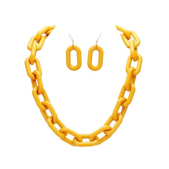 Sunny Yellow Chain Link Necklace