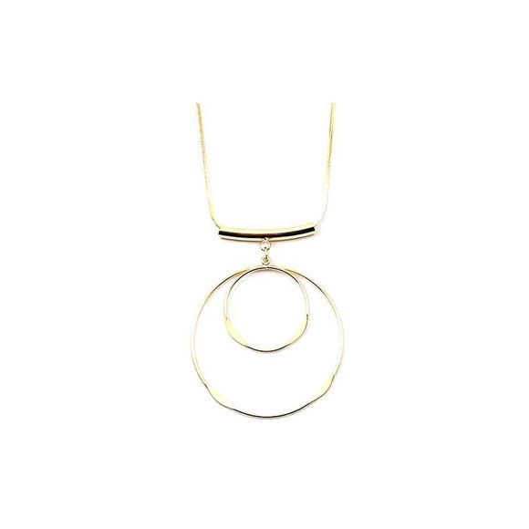 Geometric Rounds Gold Bar Pendant Necklace