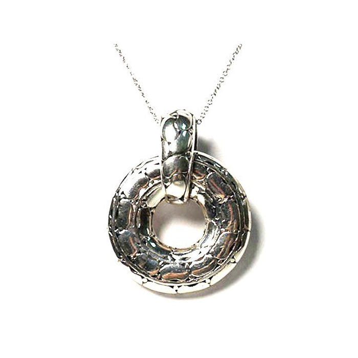 Jumbo Silver Round Pendant Necklace